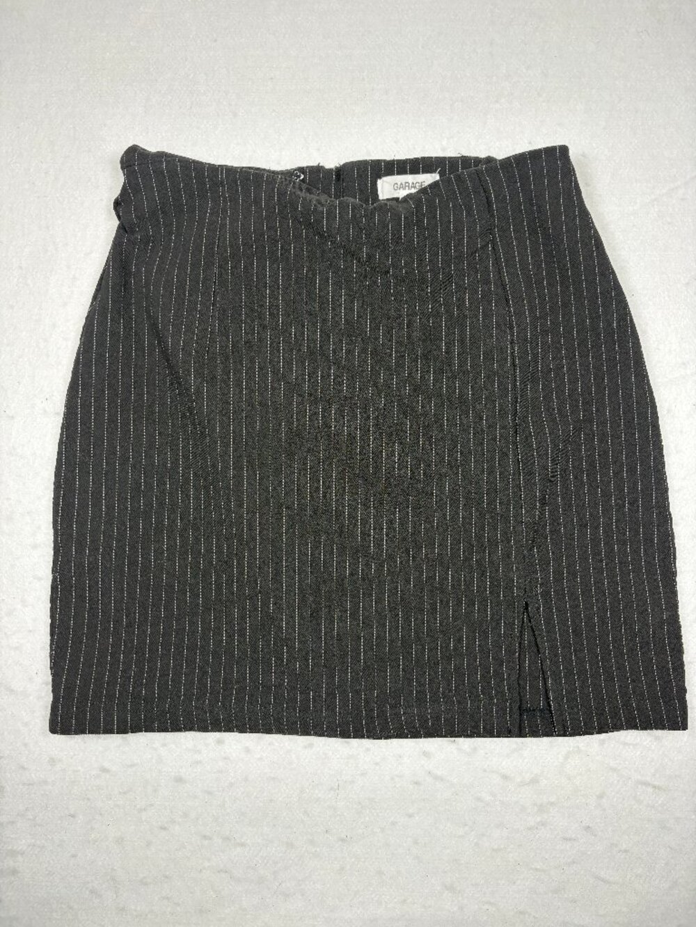 Garage Black Pinstripe Mini Skirt Slit Office Siren Corpcore Y2K Indie P/S